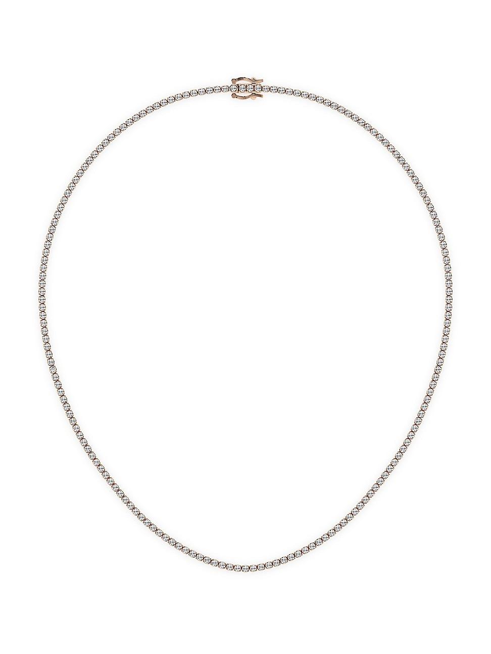 Womens 14K Rose Gold & Lab-Grown Diamond Tennis Necklace/5.00-20.00 TCW Product Image