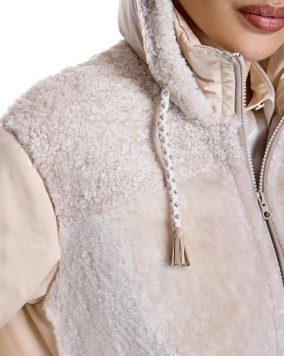 QUILTED LAMB JACKET WITH HOOD Product Image