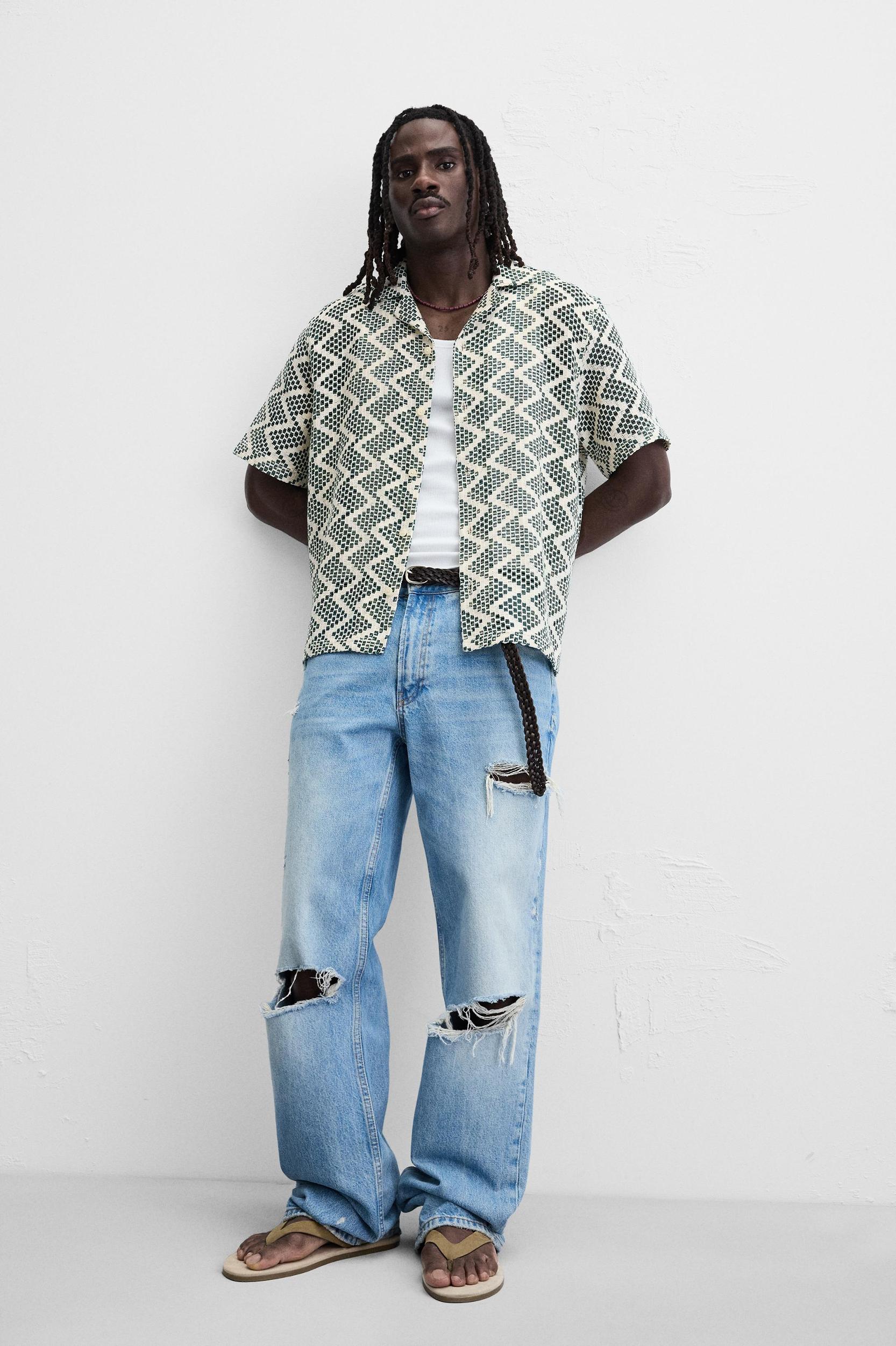 OPEN-WEAVE TEXTURED SHIRT Product Image