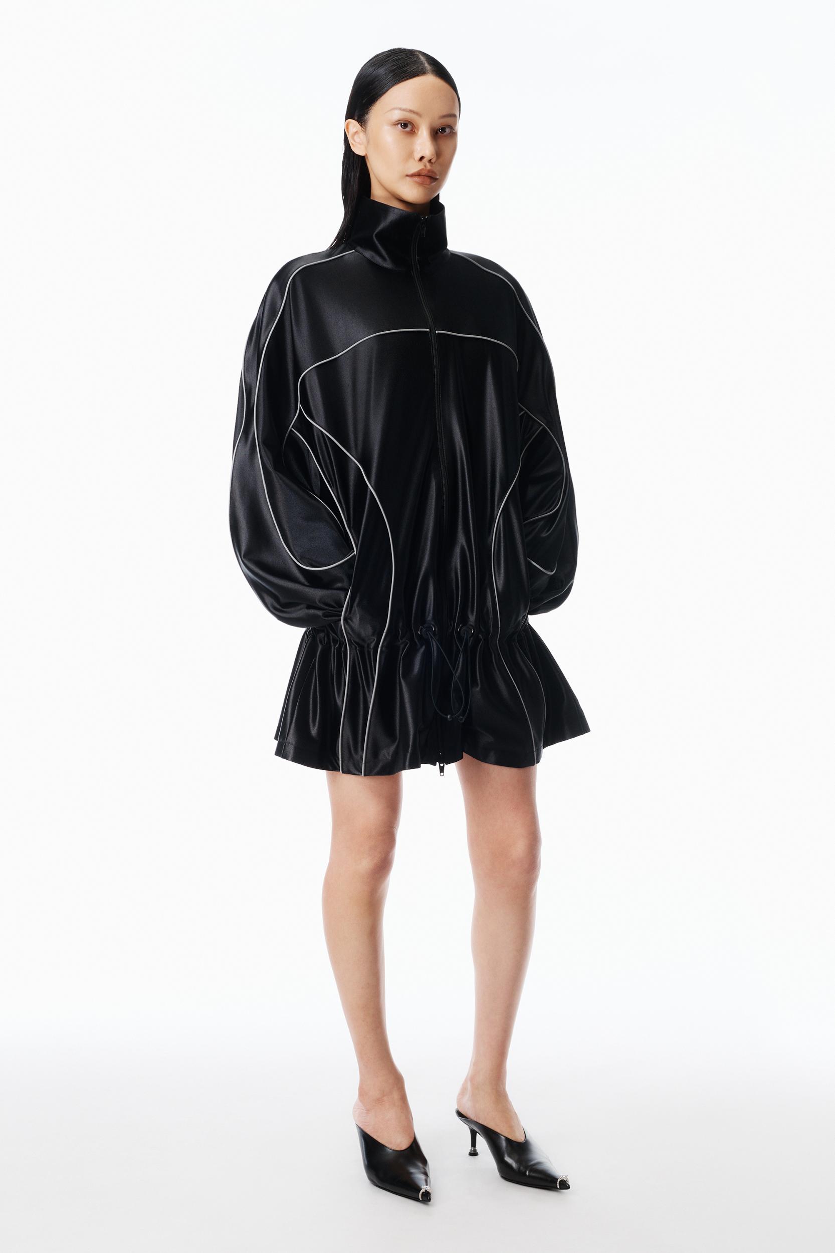 Drop Waist Parka Dress With Reflective Piping Product Image