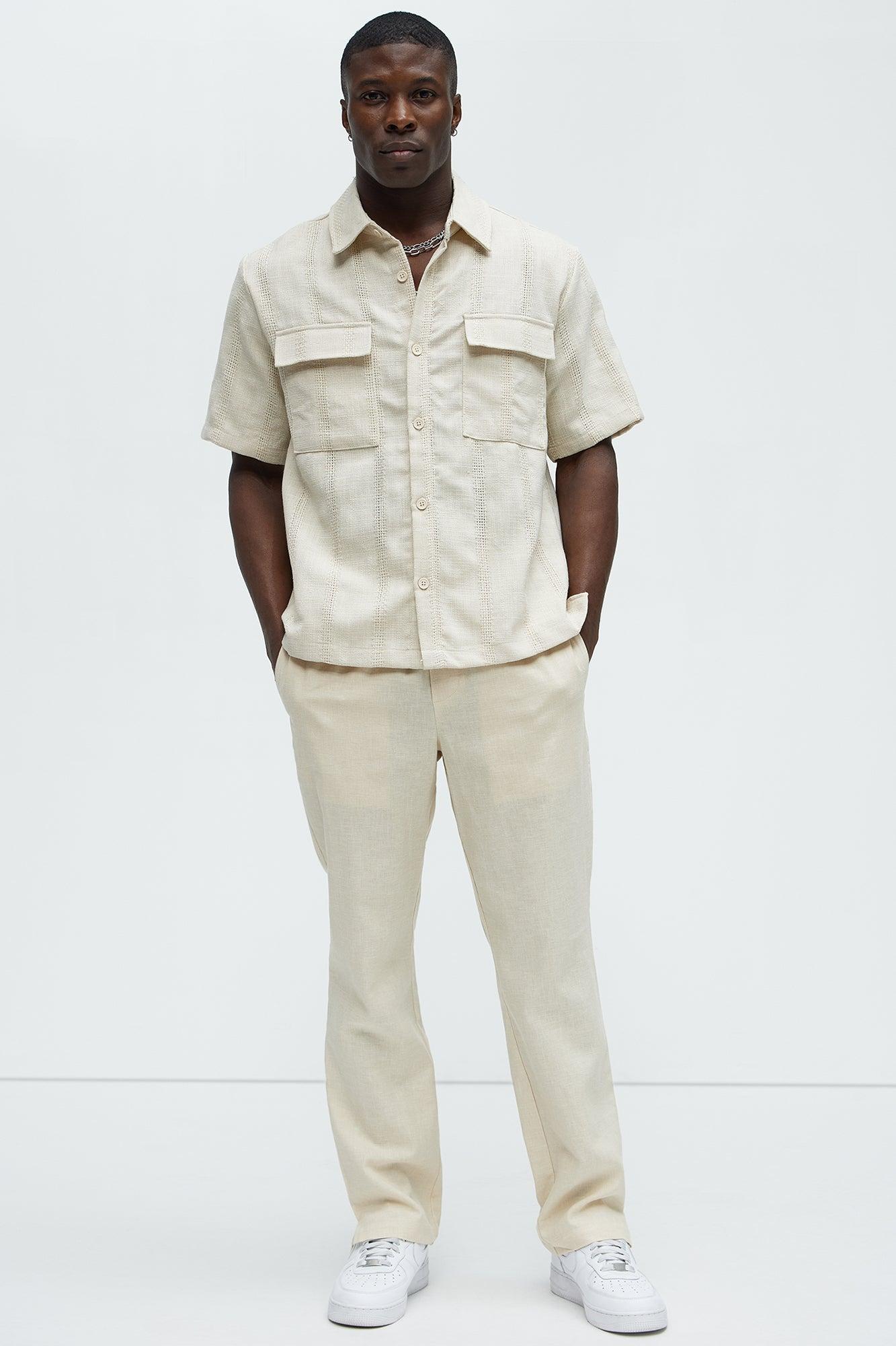 Bahamas Linen Slim Pull On Pants - Khaki Product Image