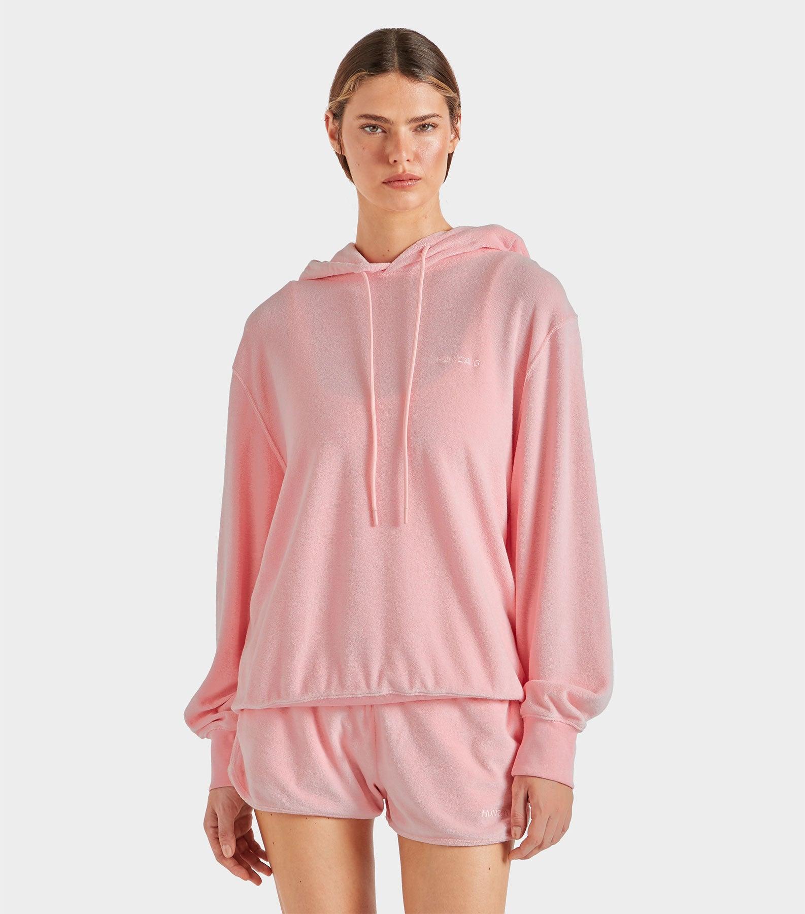Terry Towelling Hoodie - Pink Product Image