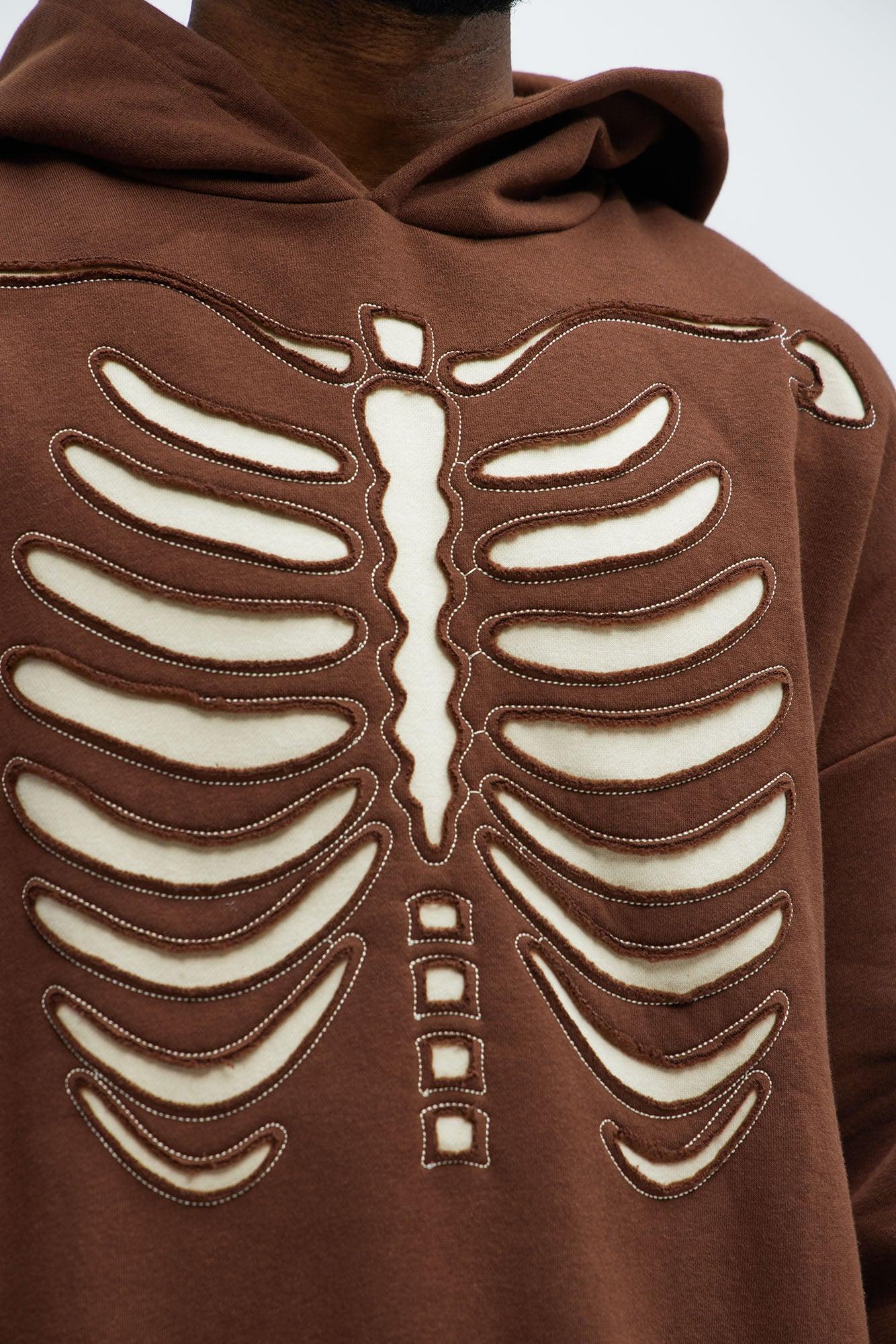 Tyson All Bones Oversized Hoodie - Brown Product Image