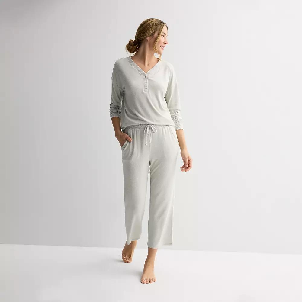 Women's Sonoma Goods For Life® Knit Open-Hem Pajama Pants, Size: XL, Silver Ash Product Image