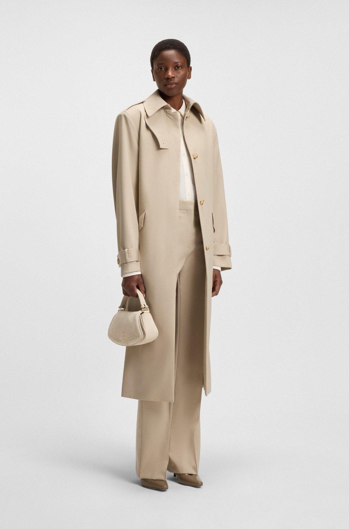 BOSS - Ariell shoulder bag in nubuck leather - Light Beige Product Image