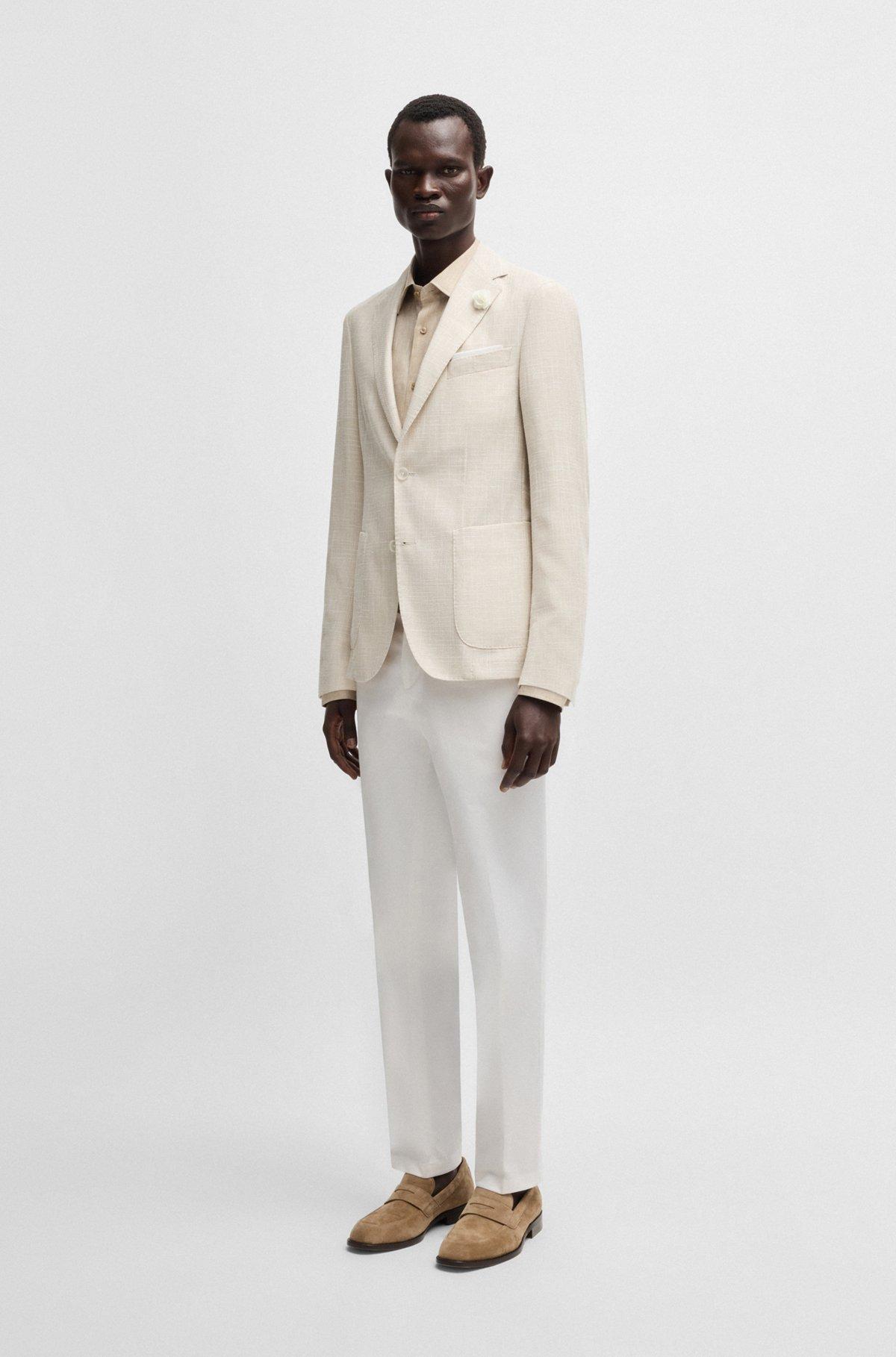 Slim-fit blazer in micro-patterned fabric Product Image