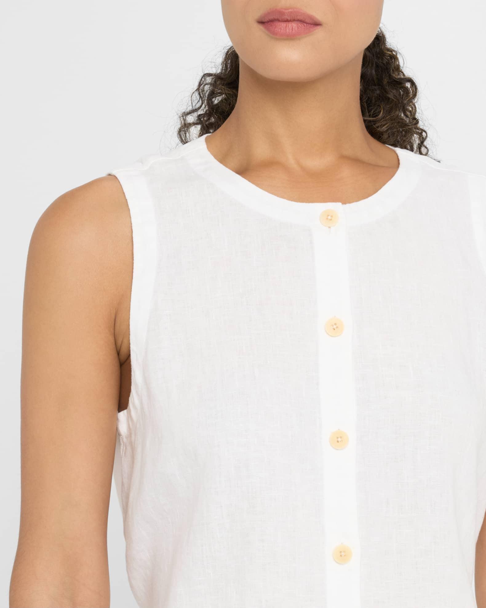 Button-Down Organic Linen Vest Product Image