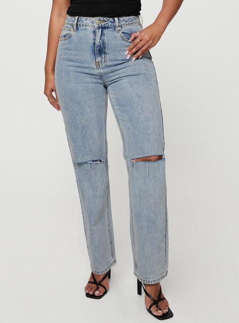Holland High Rise Straight Leg Jeans Denim Product Image