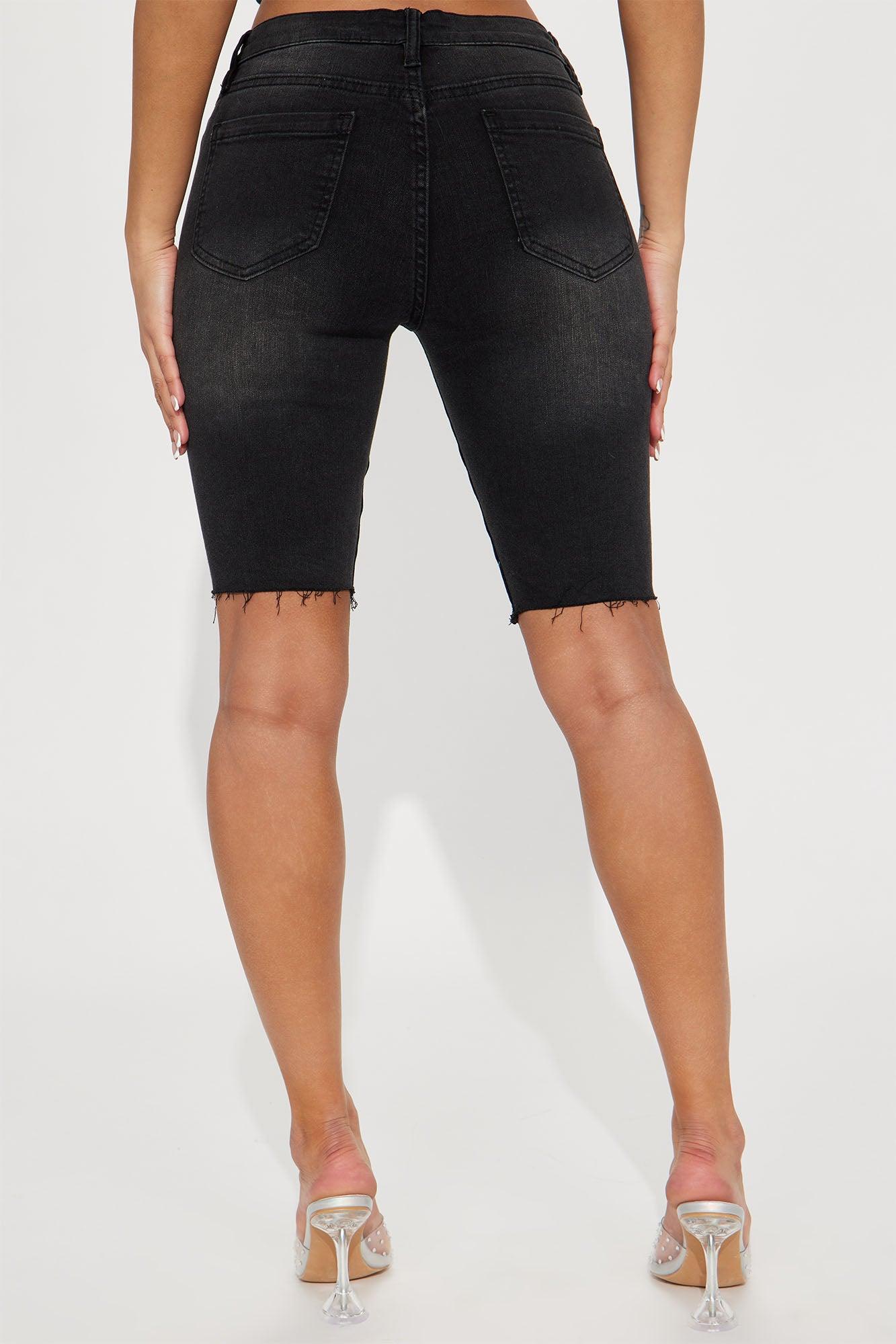 On The Daily Stretch Denim Bermuda Shorts - Black Product Image