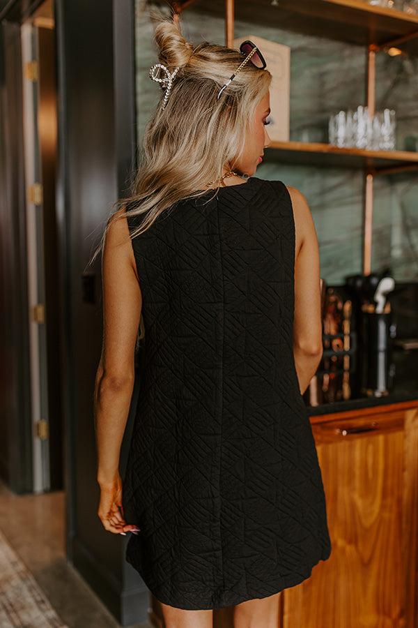 Chic Outing Quilted Mini Dress in Black Product Image