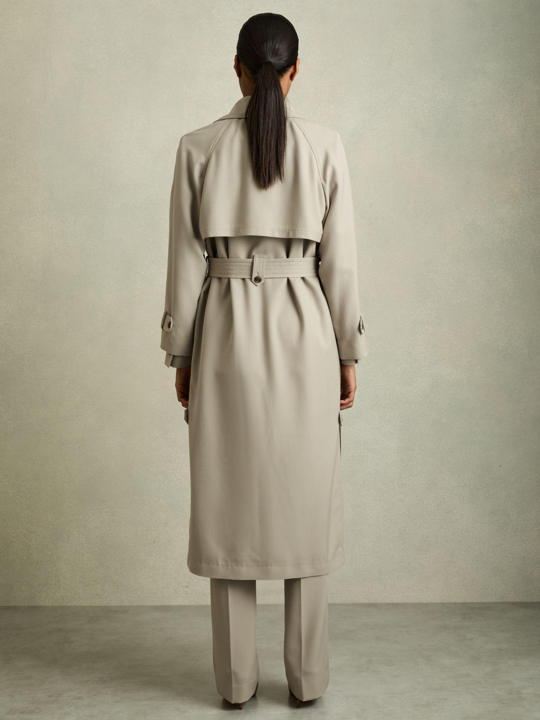 Wool-Blend Double-Breasted Trench Coat in Neutral Product Image