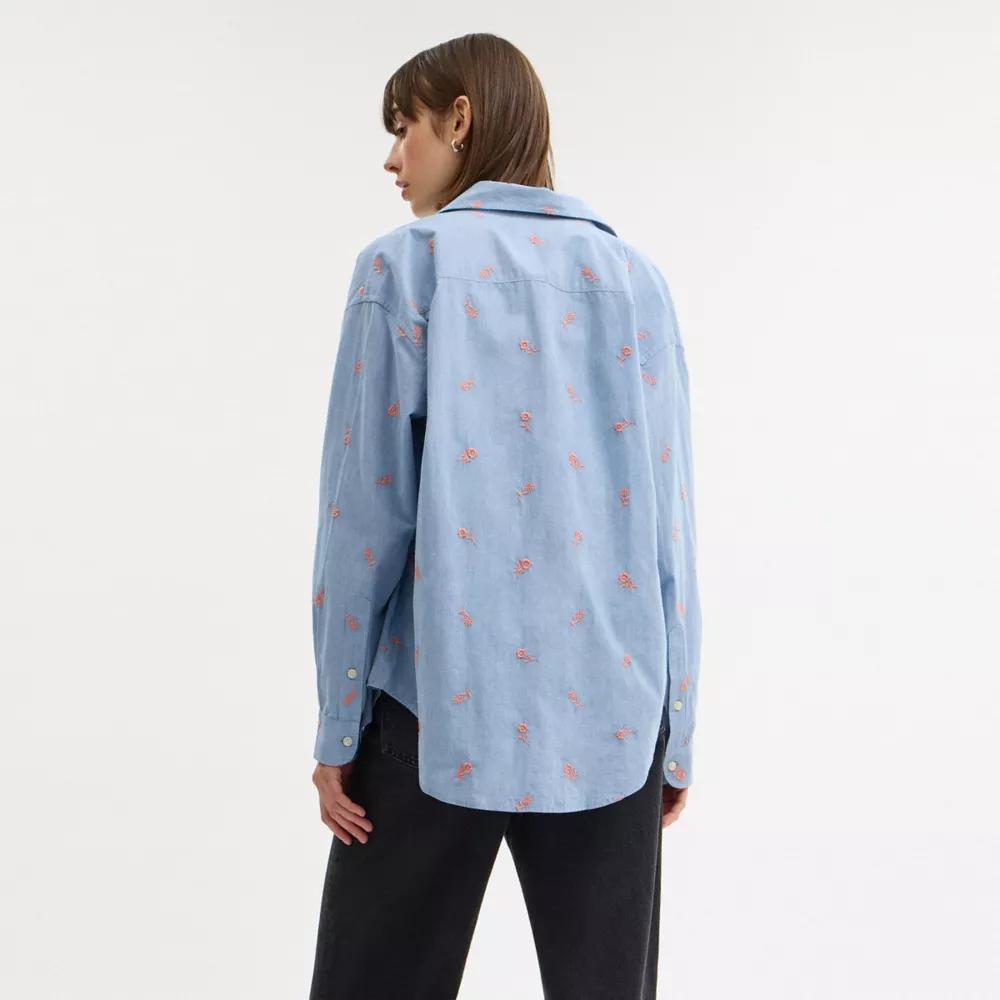 Floral Embroidery Shirt Product Image