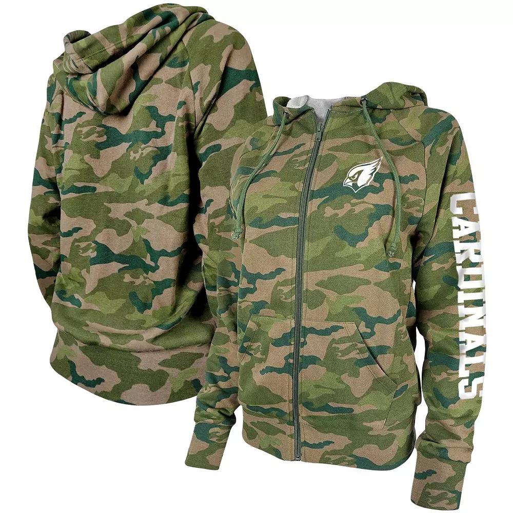 Women's New Era Camo Arizona Cardinals Raglan Full-Zip Hoodie,  Product Image