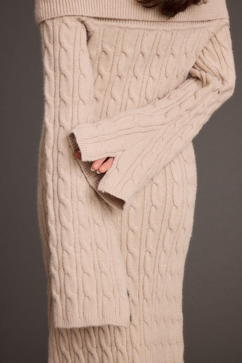 Rhiannon Dusty Rose Sweater Maxi Dress Product Image