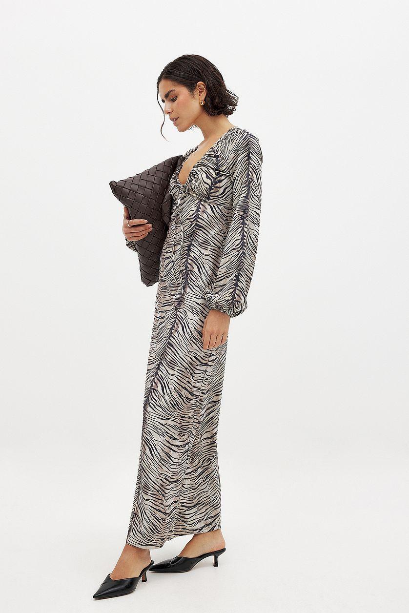 Jersey Balloon Sleeve Midi Dress Product Image