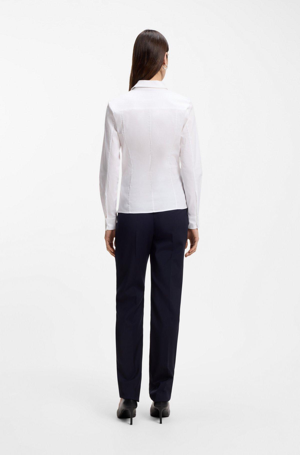 Slim-fit blouse in a stretch cotton Product Image