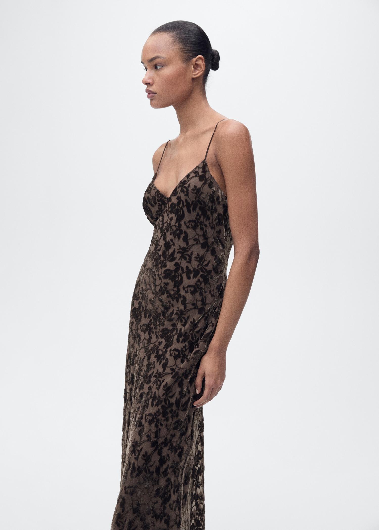 Devoré floral dress - Women | MANGO USA Product Image