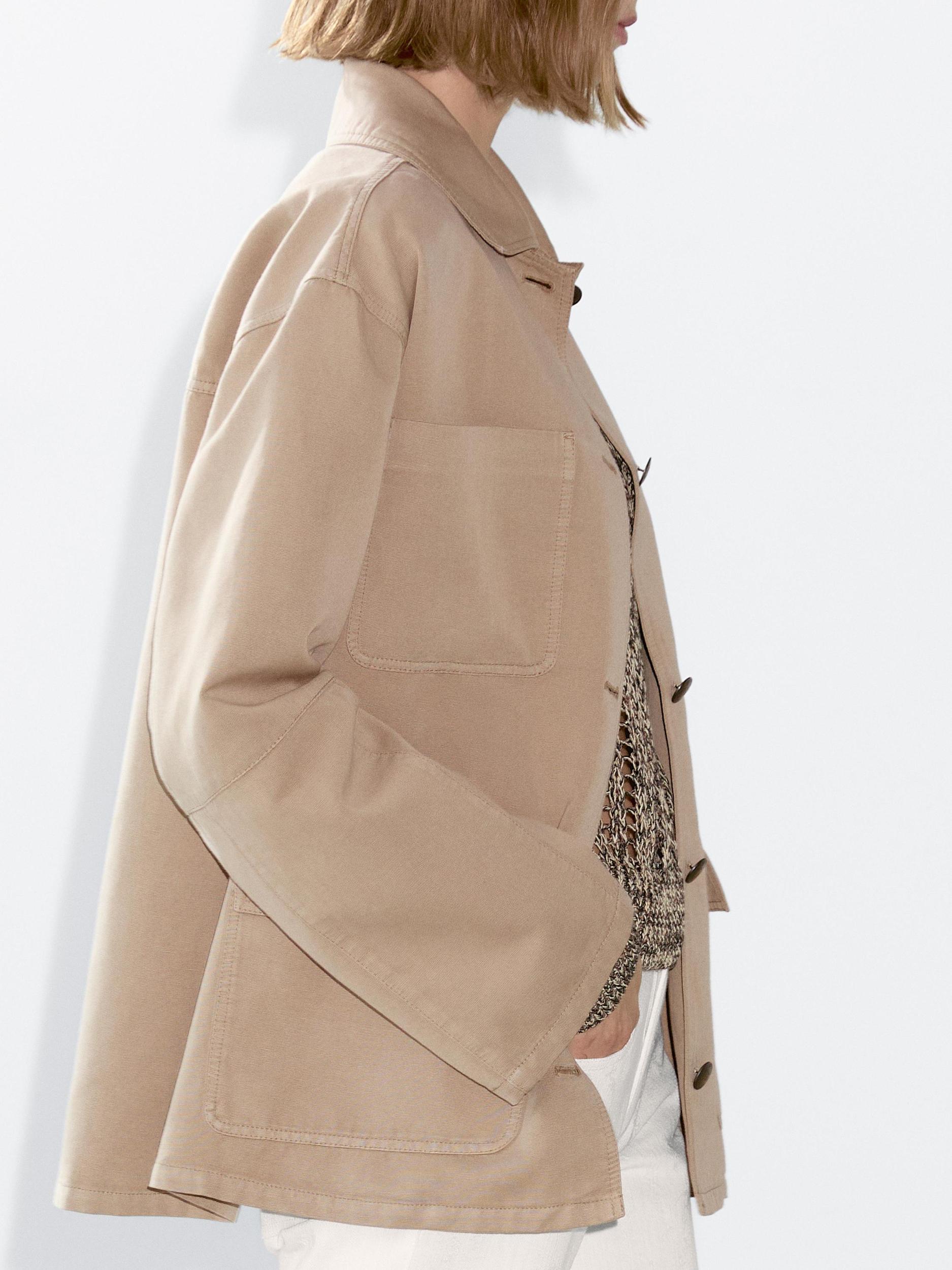 Cotton blend jacket with pocket detail Product Image