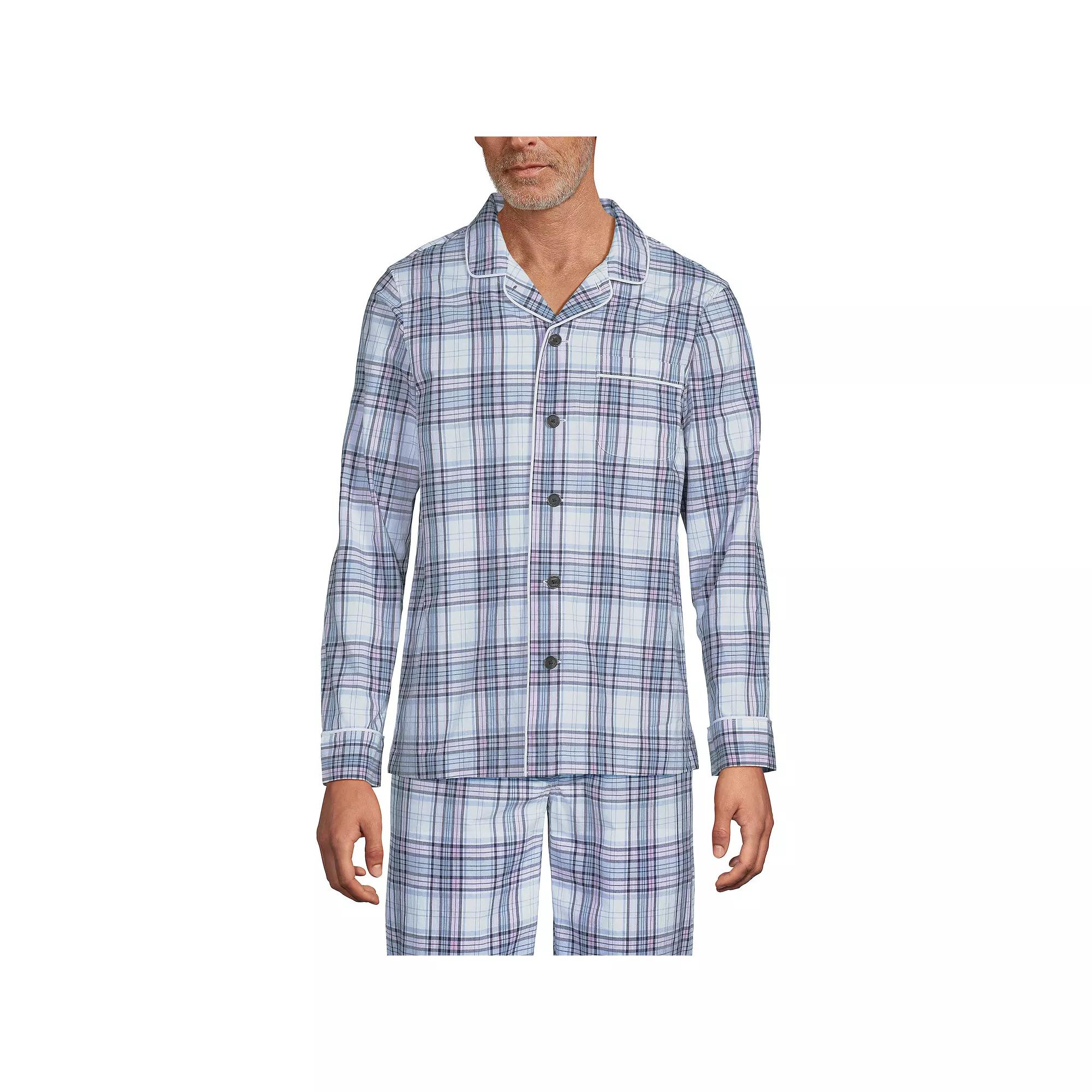 Men's Lands' End Broadcloth Pajama Sleep Shirt,  Product Image