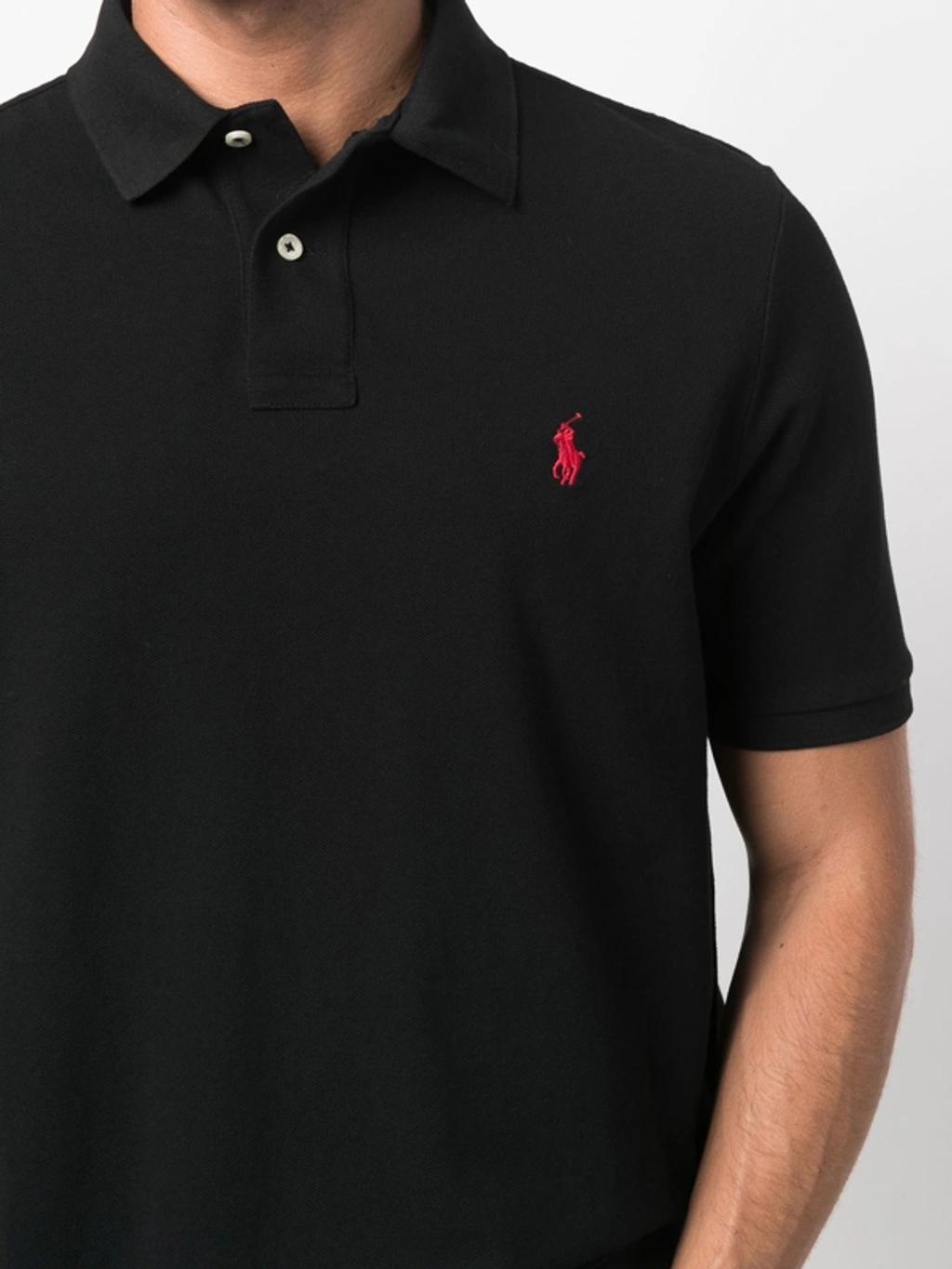 POLO RALPH LAUREN Black Polo Shirt With Classic Collar And Pony Embroidery On The Front In Cotton Man Product Image