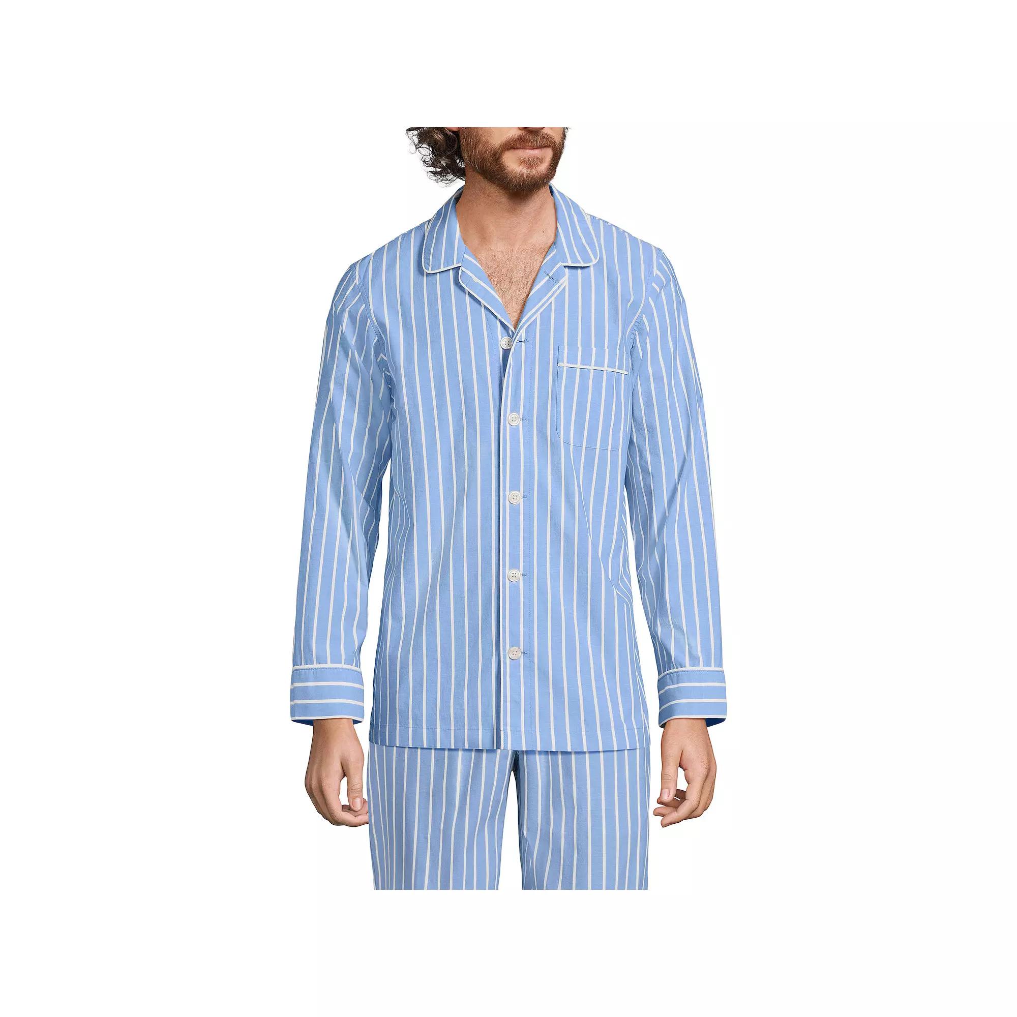 Men's Lands' End Broadcloth Pajama Sleep Shirt,  Product Image
