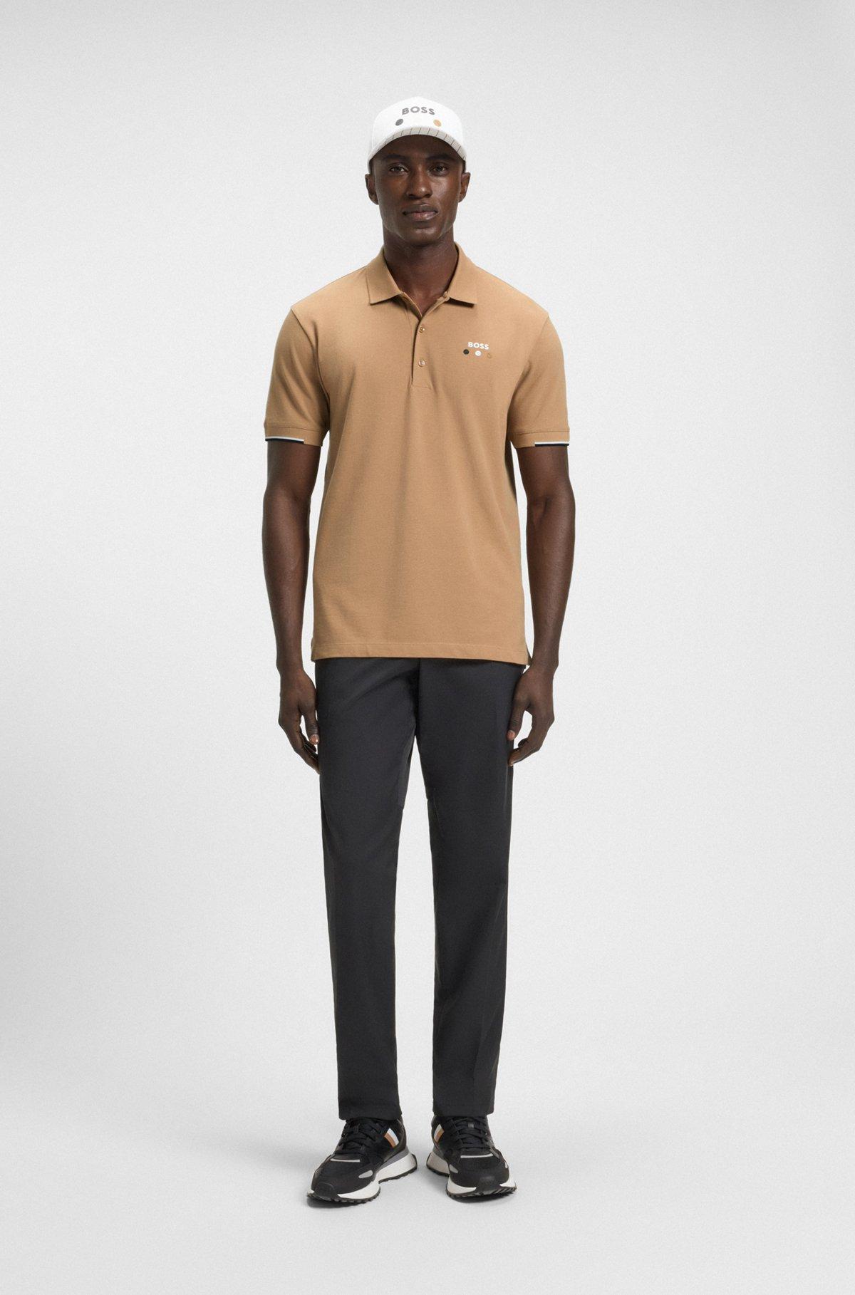 Active Paddy mercerized-cotton polo shirt with grid trims Product Image