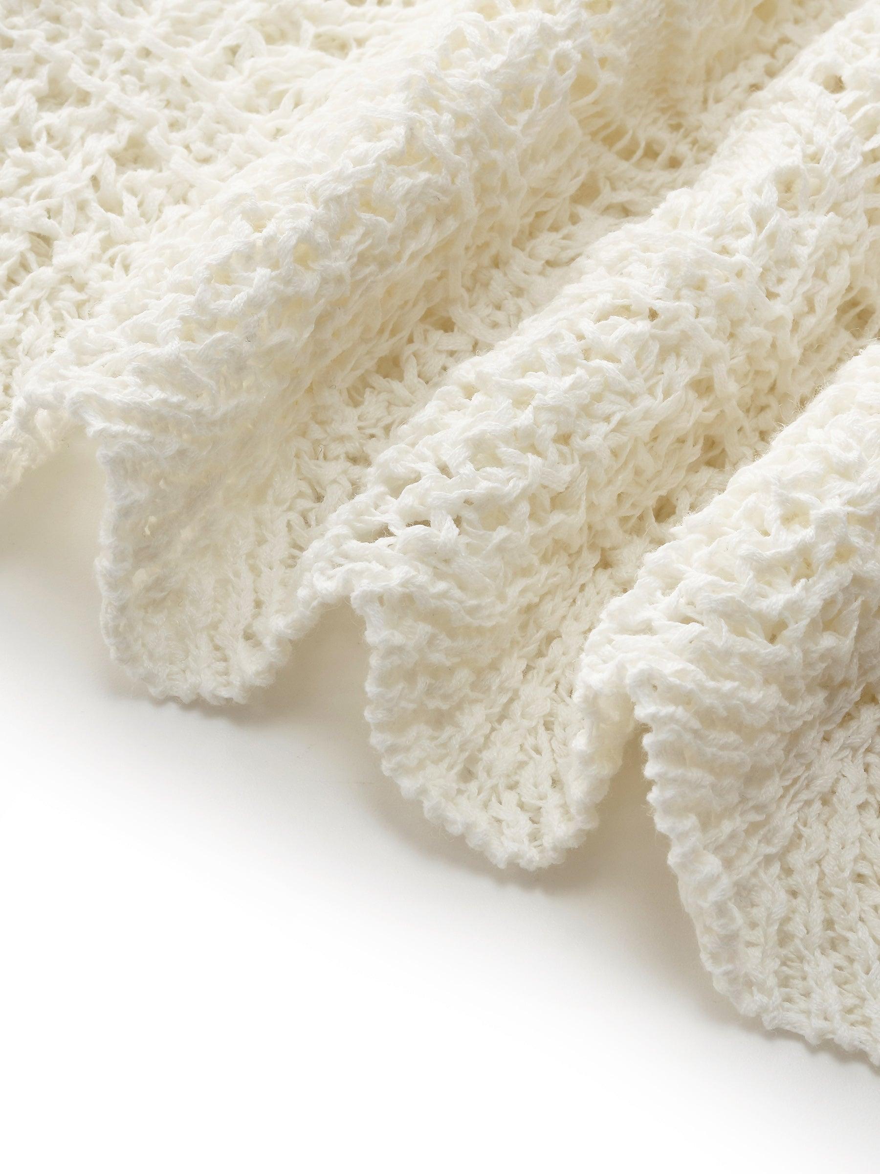 Linen Cotton Blend Women Openwork Tank Top Product Image