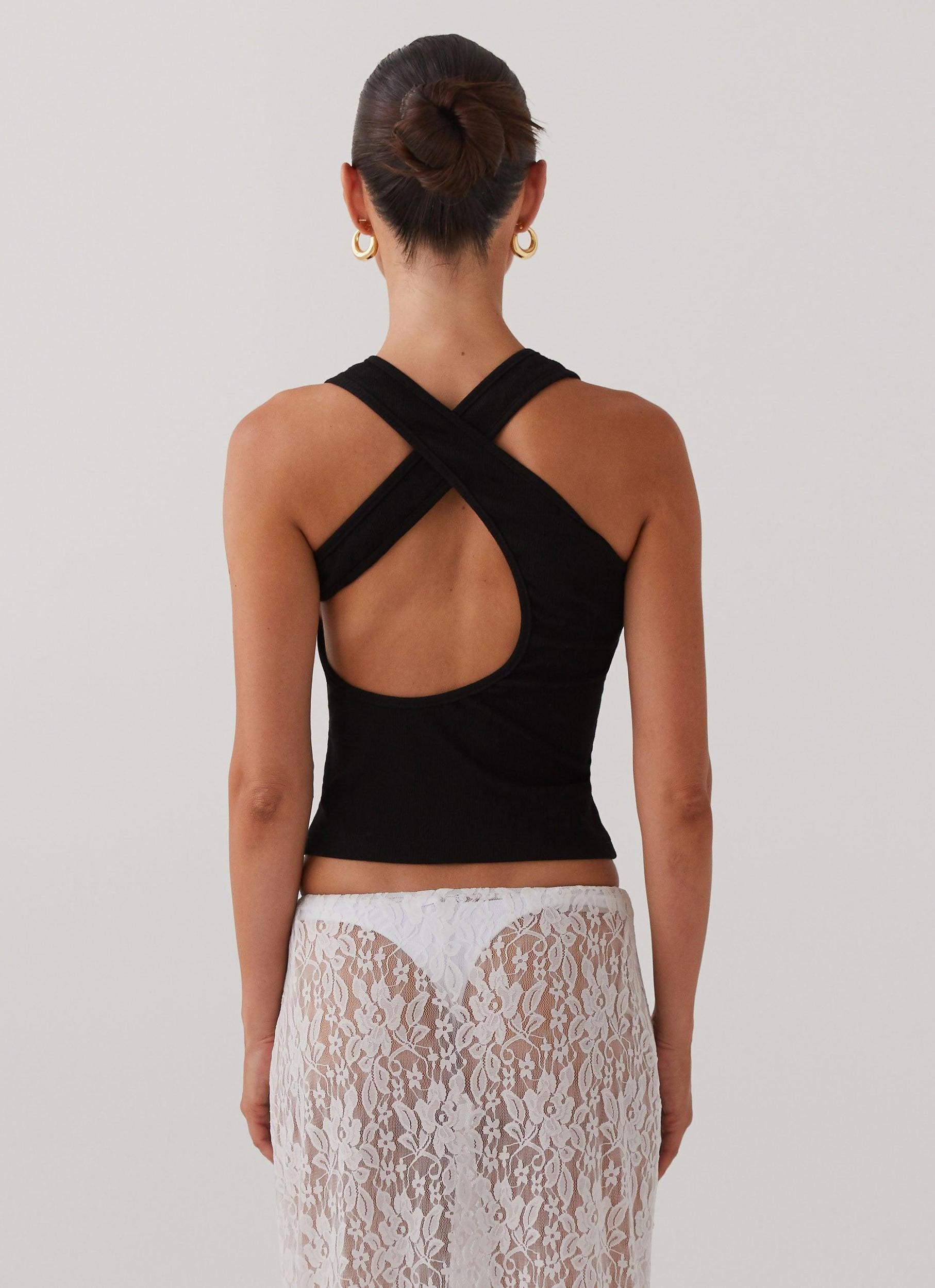 Alice Cut Out Tank Top - Black Product Image