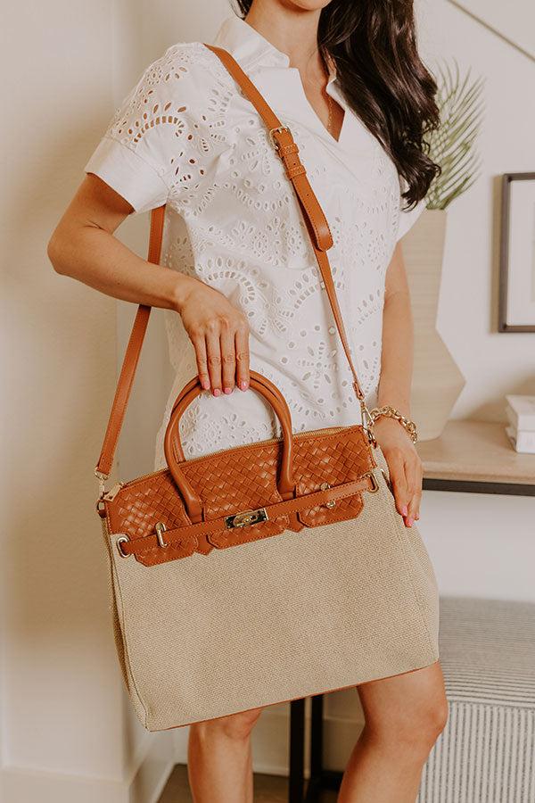 Bertha Woven Tote in Brown Product Image