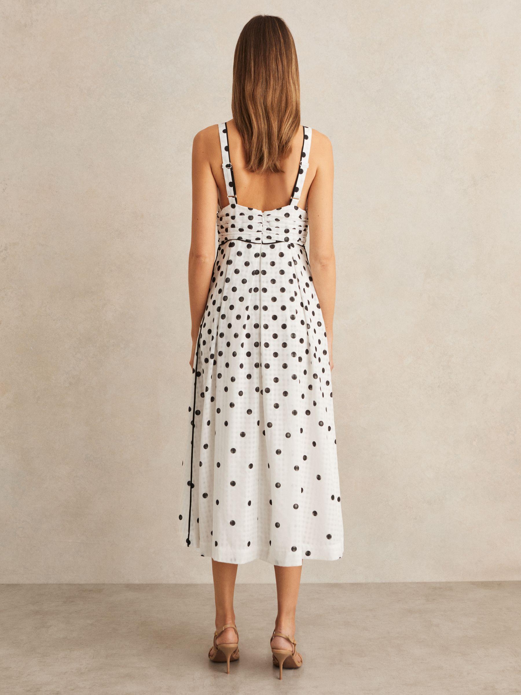 Polka Dot Midi Dress in Black/White Product Image