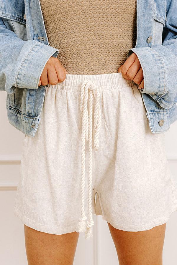 The Eliza High Waist Linen-Blend Shorts Product Image