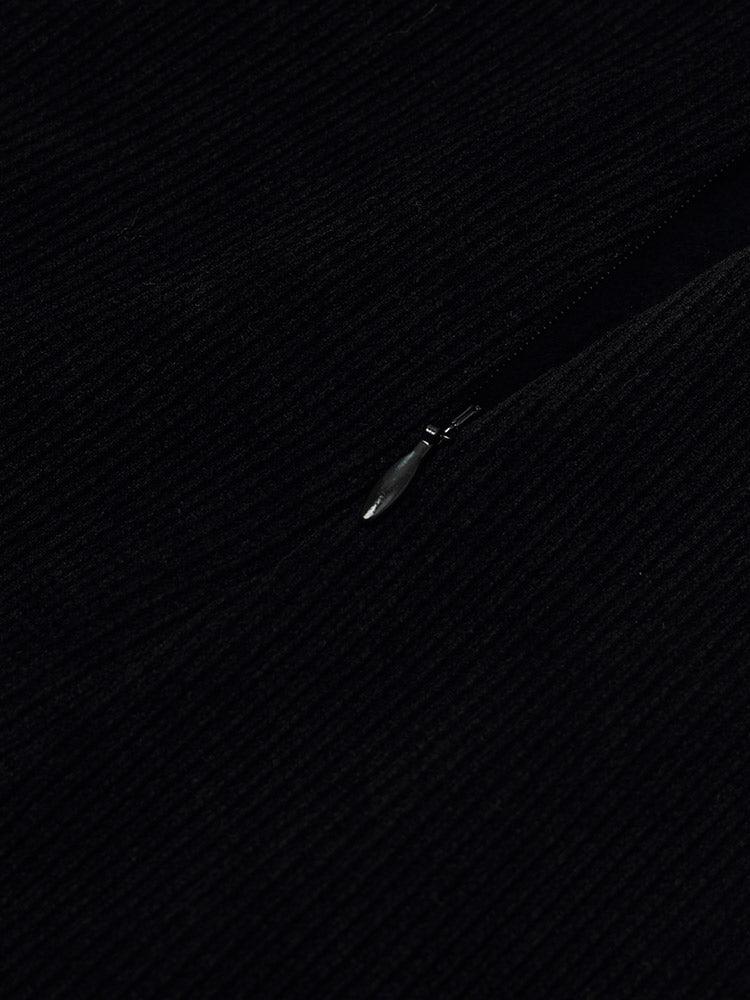 Black Straight Knitted Slit Women Skirt Product Image