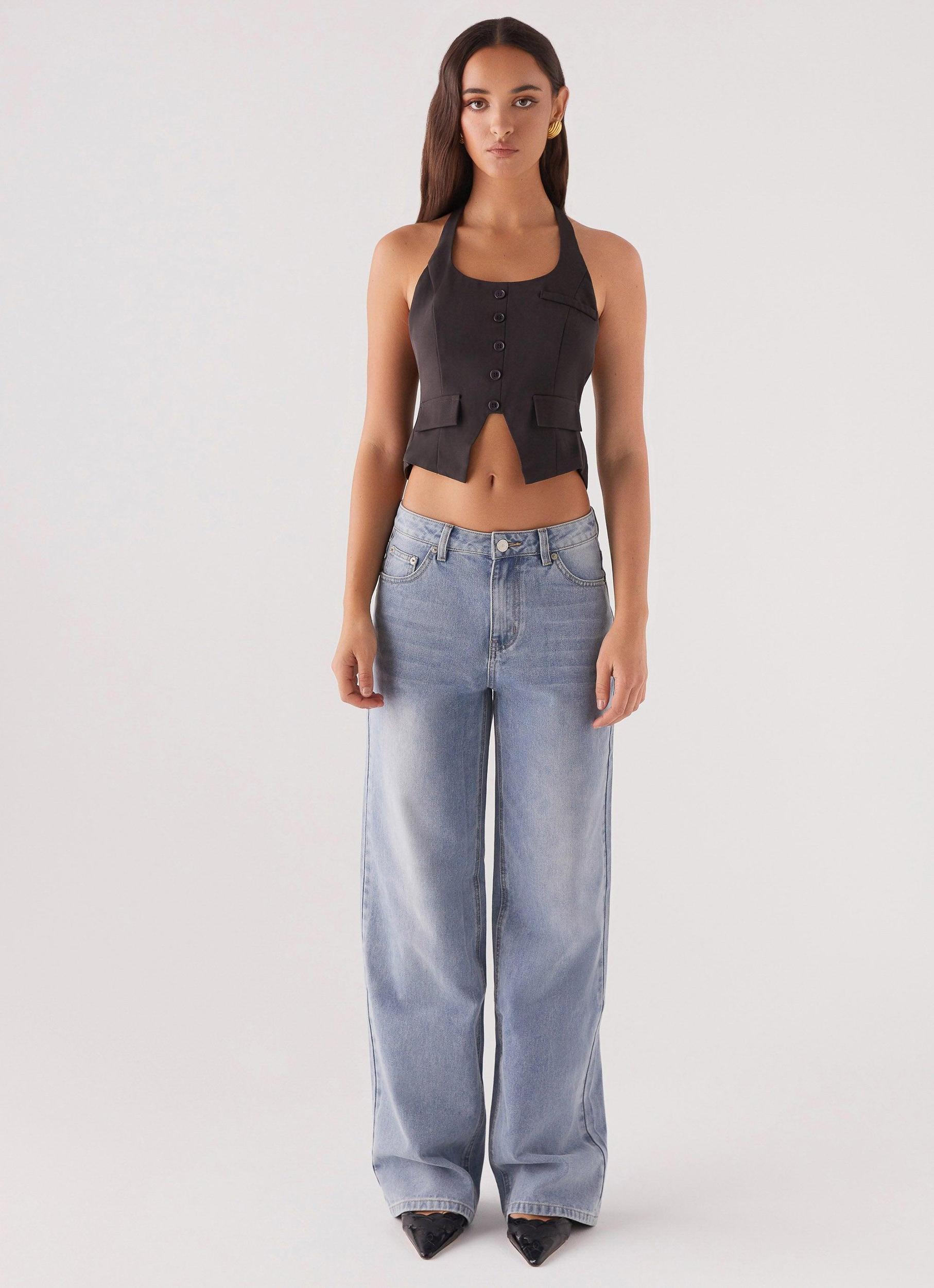 Kendra Backless Vest - Black Product Image