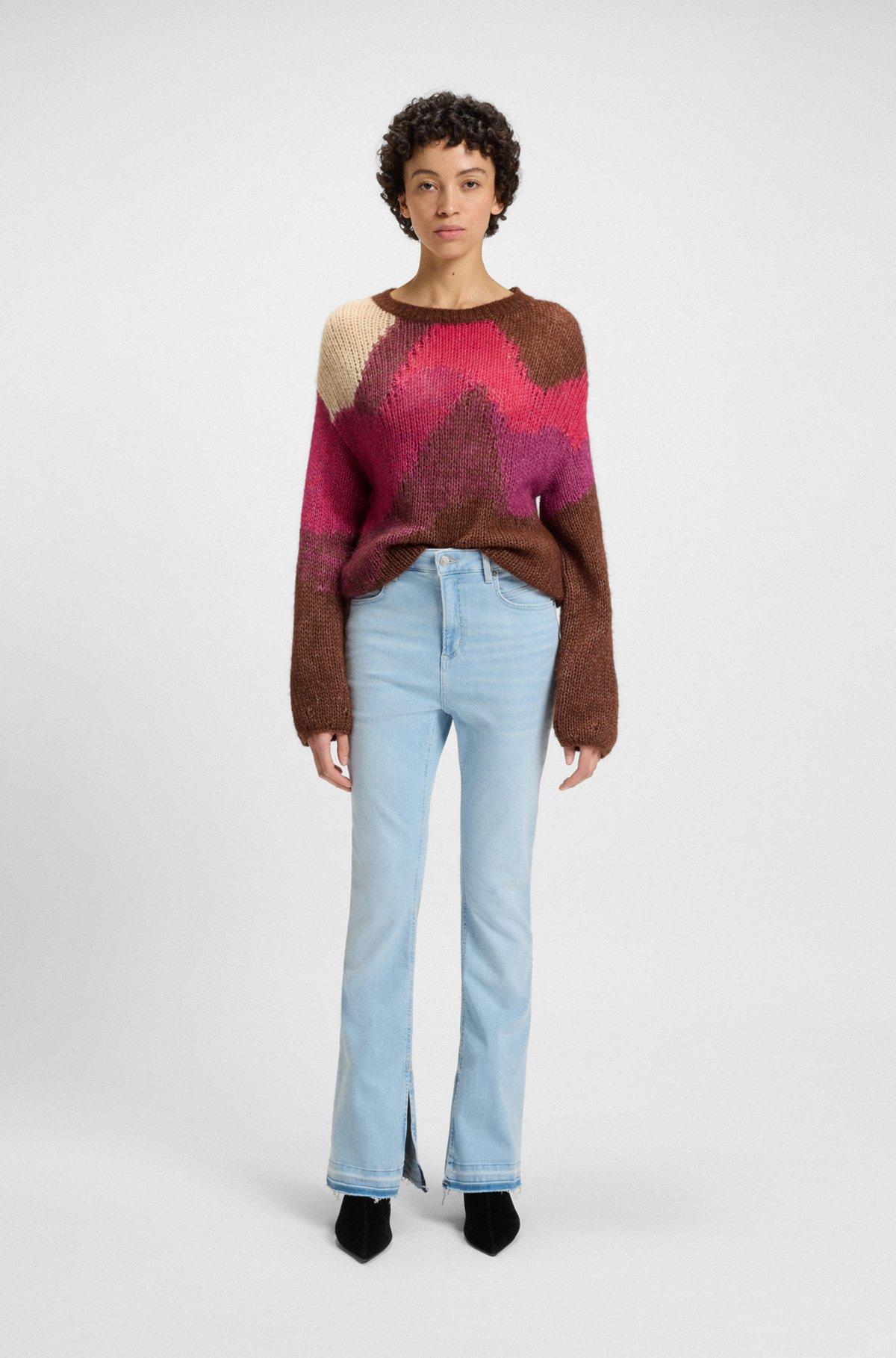 Knitted sweater with landscape-inspired pattern Product Image