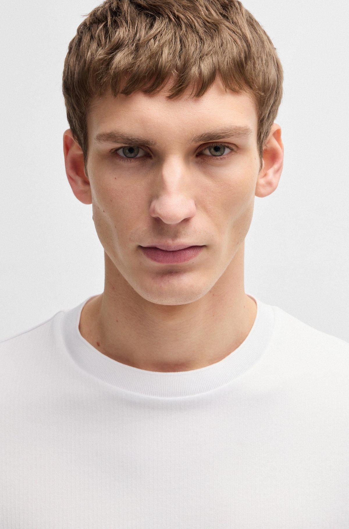 Regular-fit T-shirt in seersucker fabric Product Image