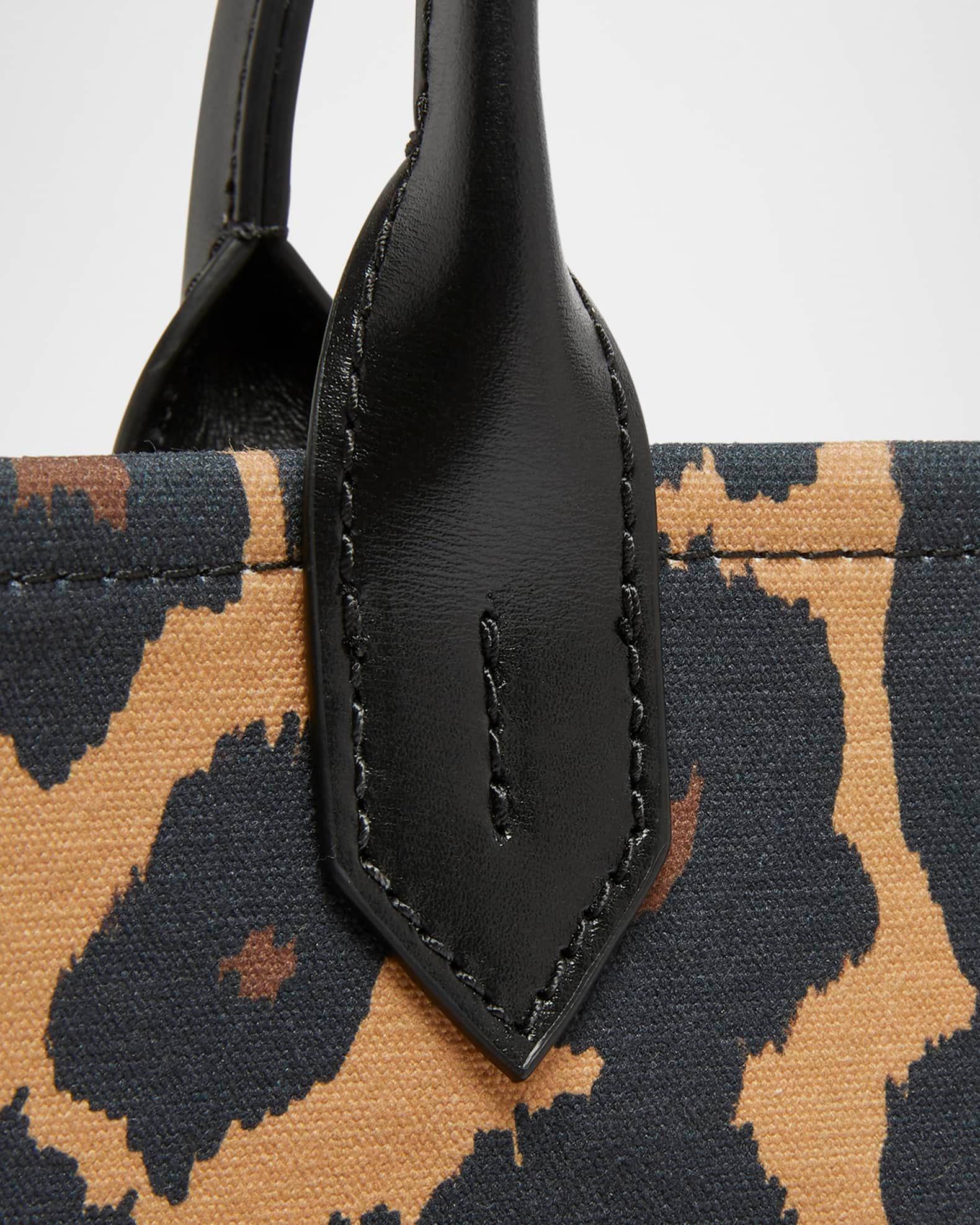 B-Army Small Shopper Shoulder Bag in Leopard-Print Canvas Product Image