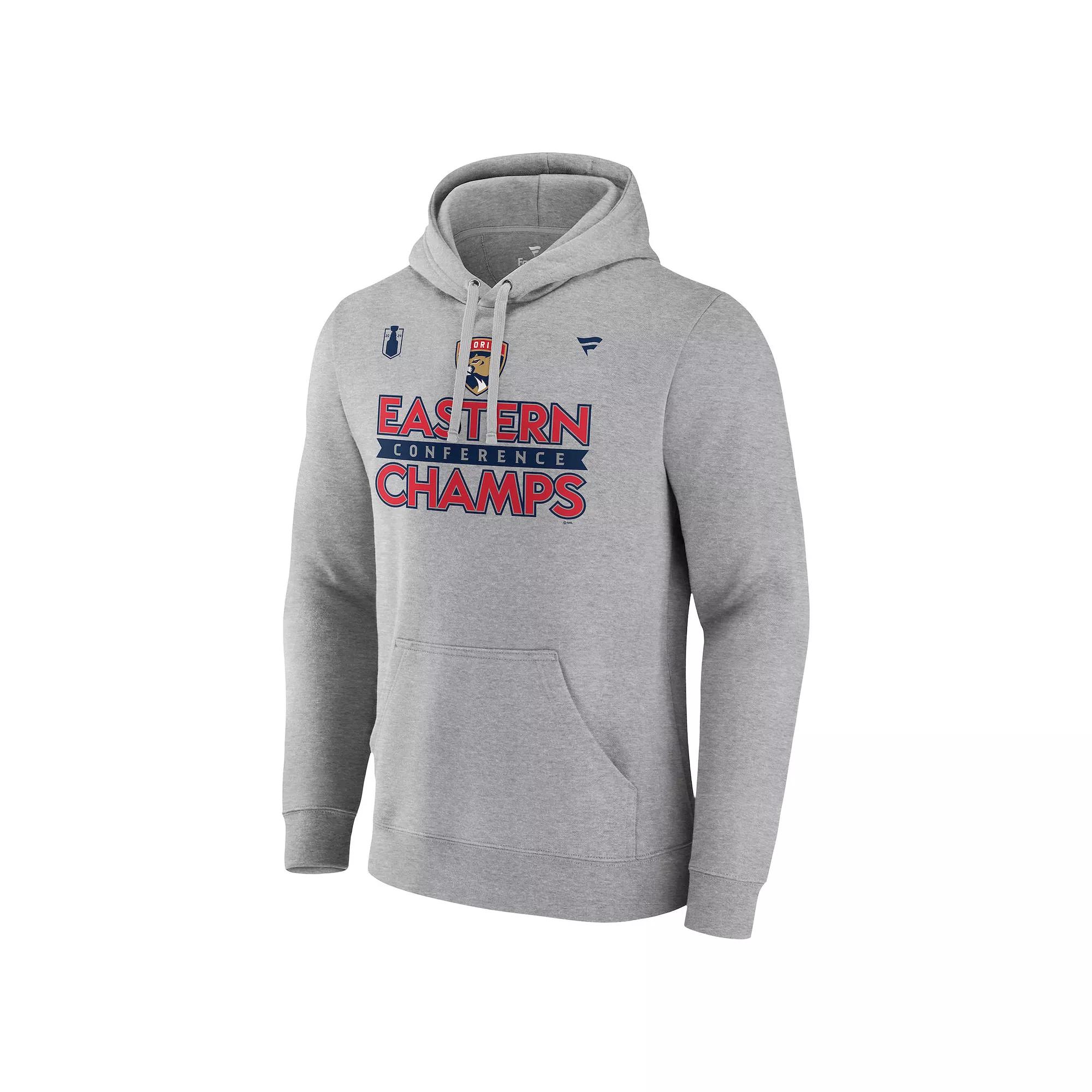 Men's Fanatics NHL Florida Panthers 2024 Conference Champs Locker Room Fleece Pullover, Size: Large, Pnt Gray Product Image