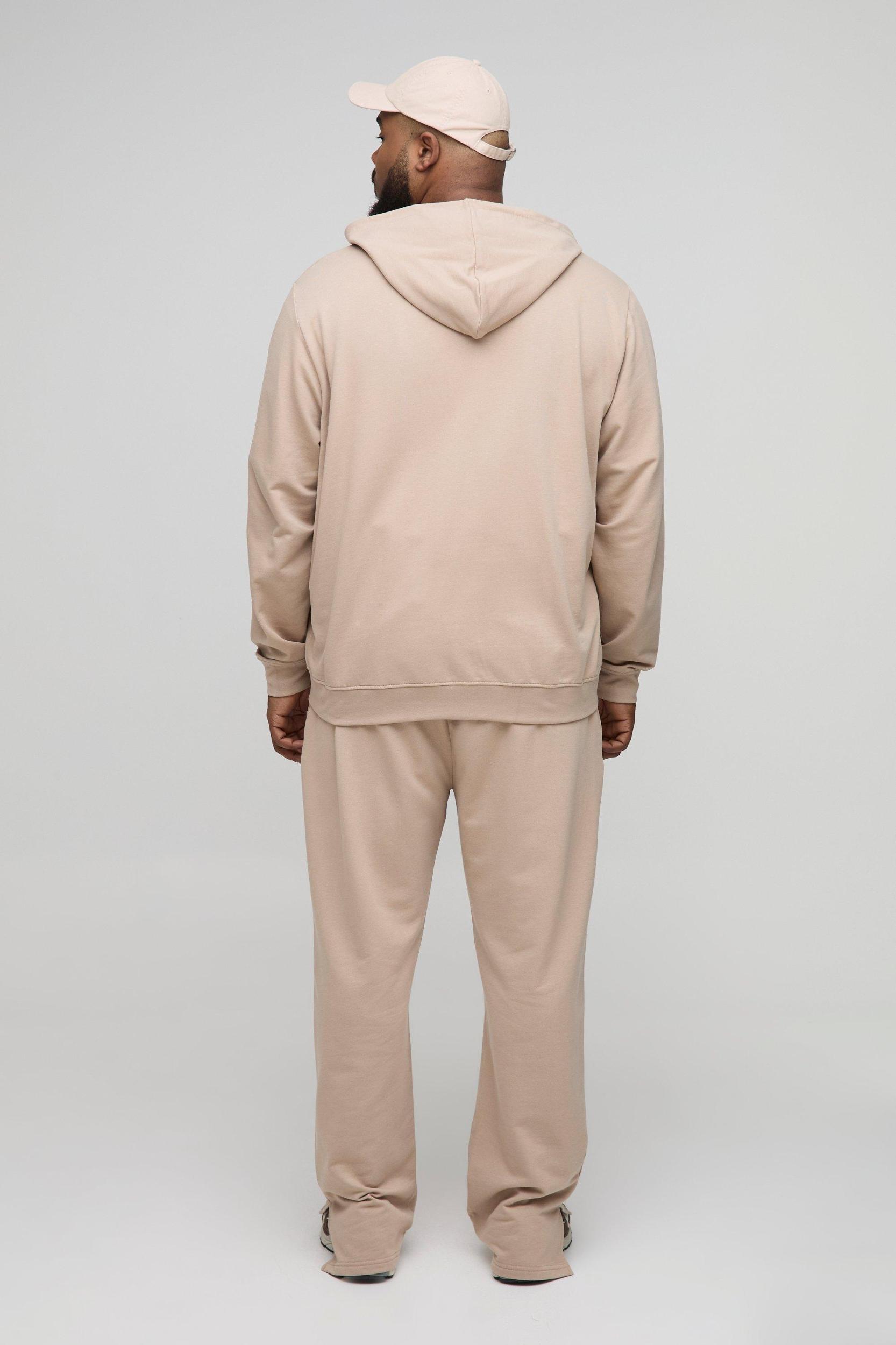 Plus 260GSM Loopback Regular Fit Basic Zip Through Hoodie | boohooMAN USA Product Image