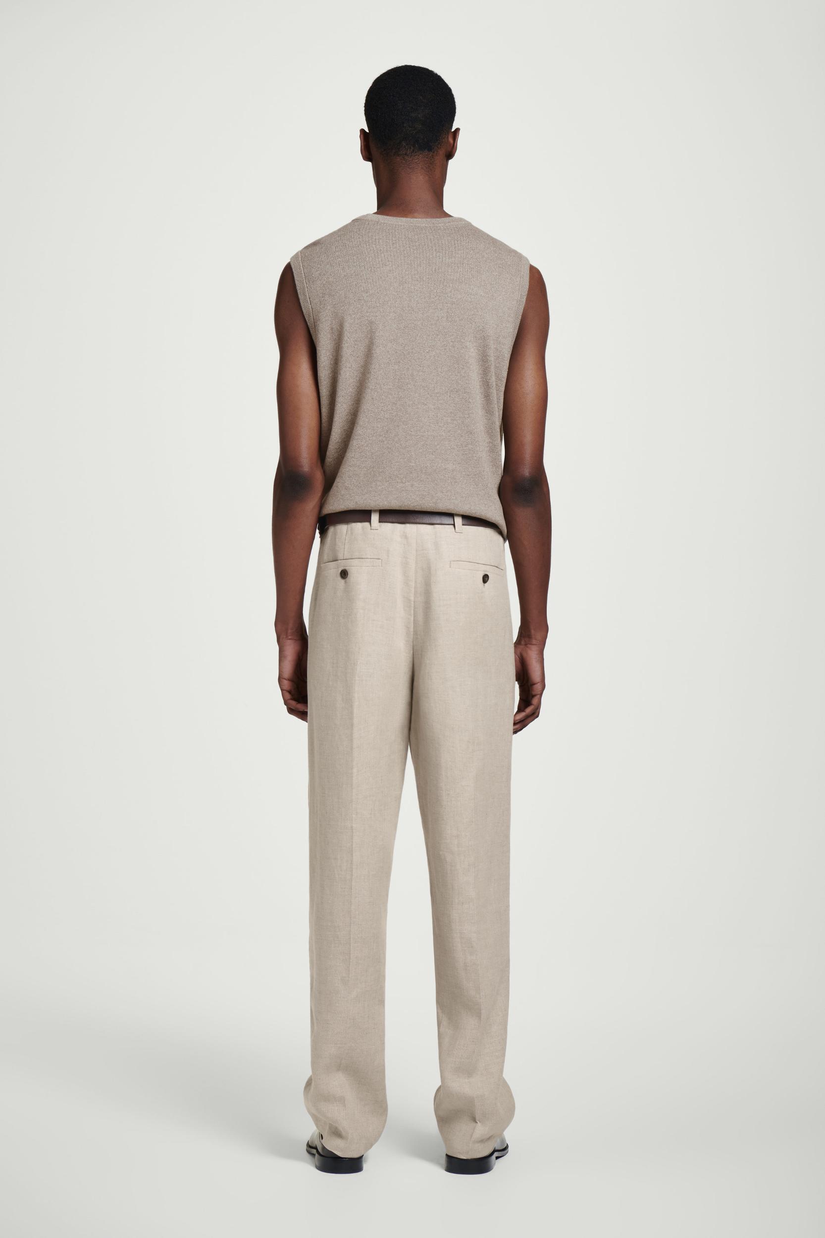 RELAXED LINEN TAPERED PANTS Product Image