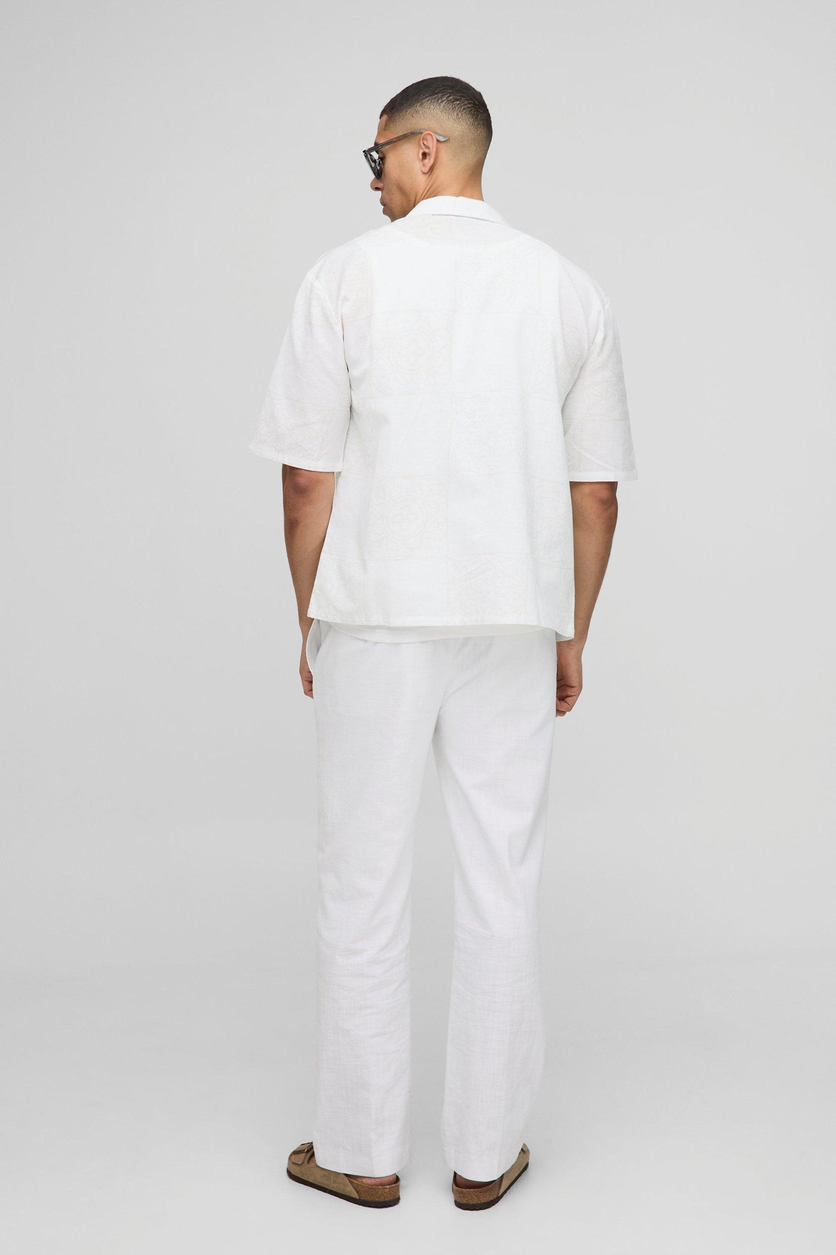 Oversized Tonal Check Printed Shirt | boohooMAN USA Product Image