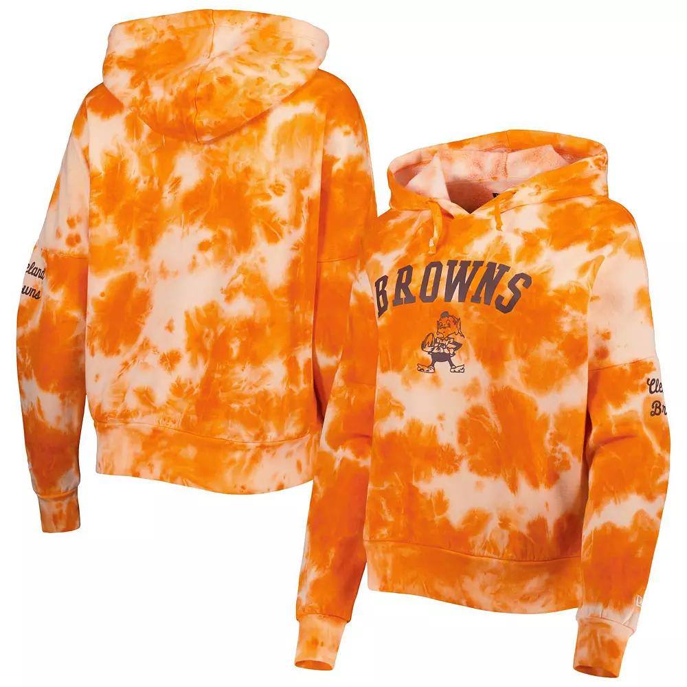 Women's New Era Orange Cleveland Browns Cloud Dye Fleece Pullover Hoodie,  Product Image
