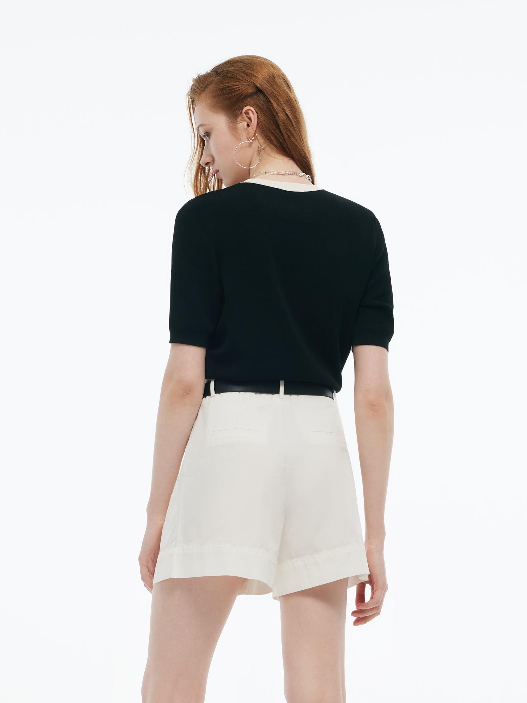 Tencel Blend Women Cut Out Shoulder Women Knit Top Product Image