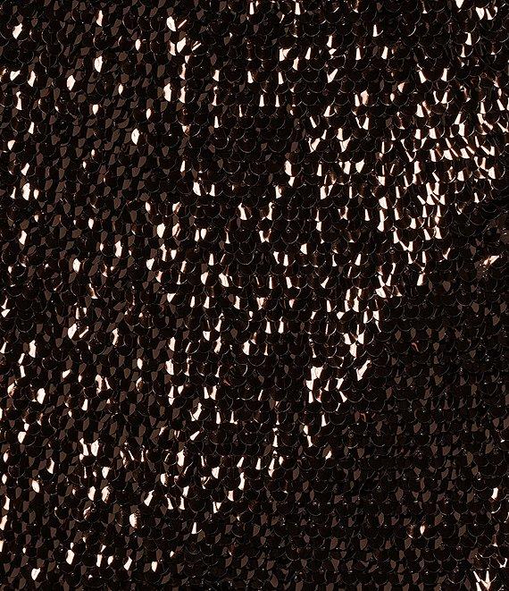 Gianni Bini x Lilly Sisto Tinsley Sequin Lace Trim Square Neck Spaghetti Strap Slip Mini Dress Product Image