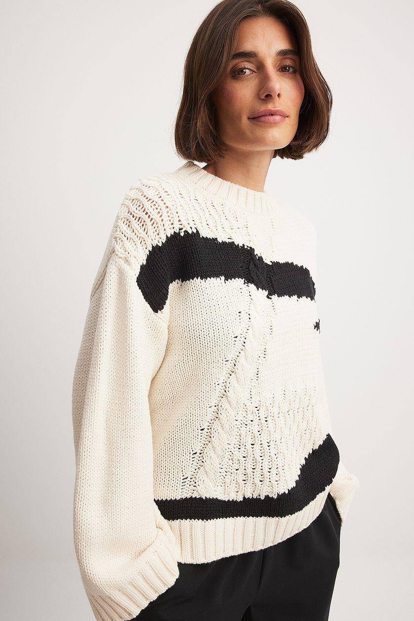 Cable Knitted Pattern Oversized Sweater Product Image