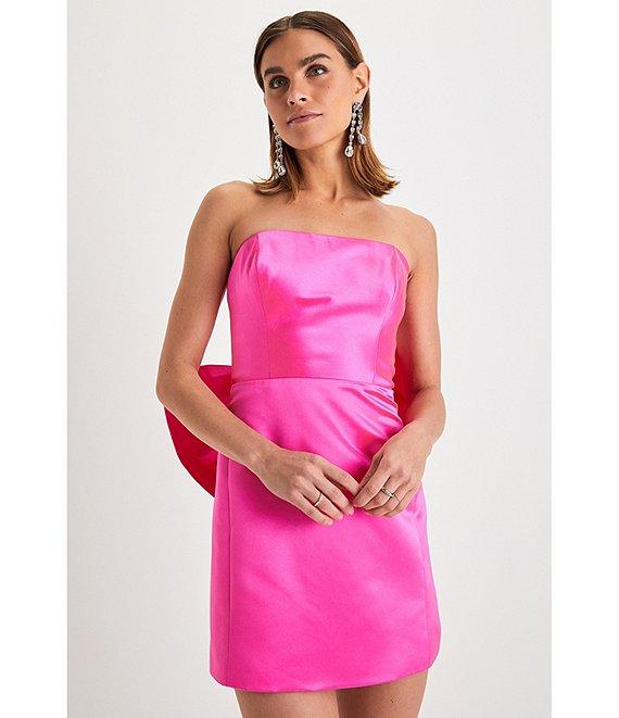 Lulus Satin Strapless Bow Mini Dress Product Image