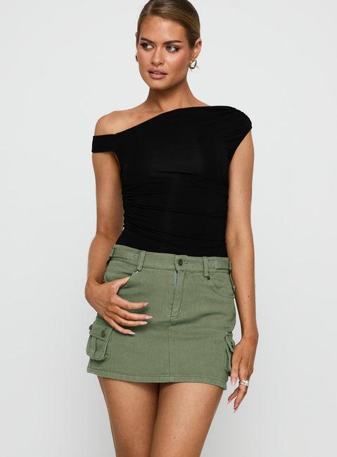 Peterson Cargo Mini Skirt Khaki Product Image