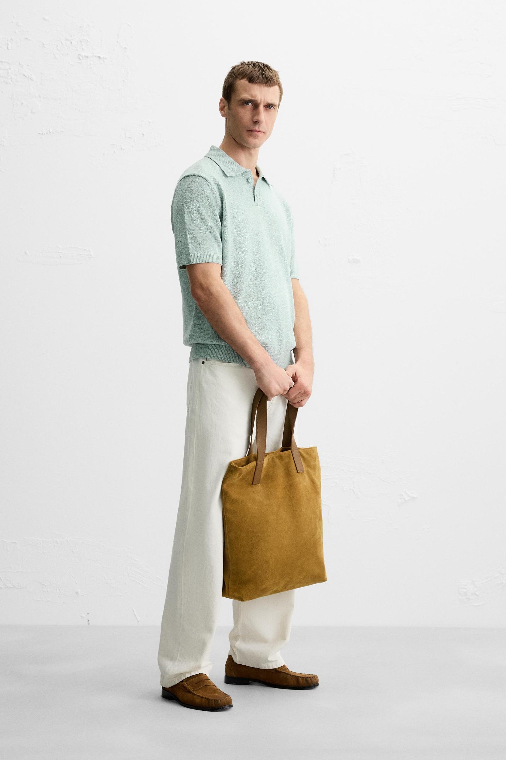 TEXTURED KNIT POLO SHIRT Product Image