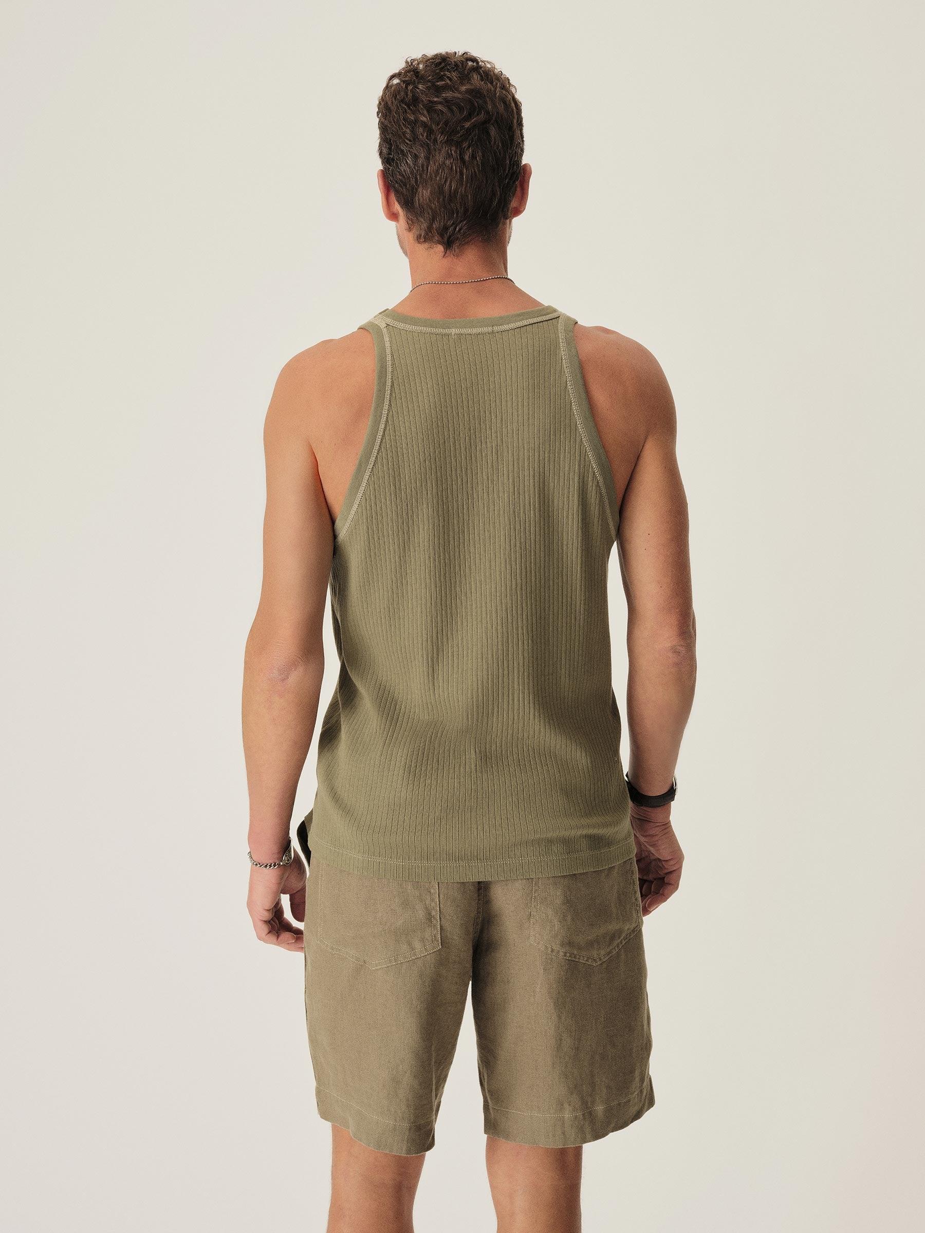 Olive Slingshot Cotton Tank Product Image
