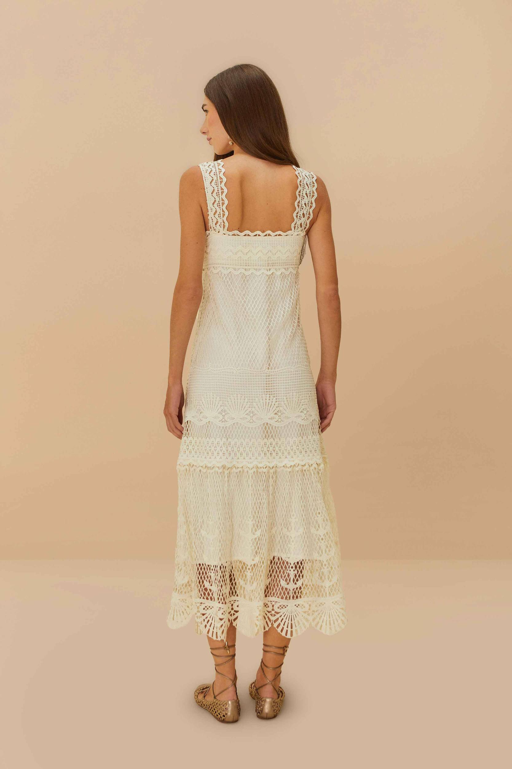 Off-White Nautical Guipure Maxi Dress Product Image