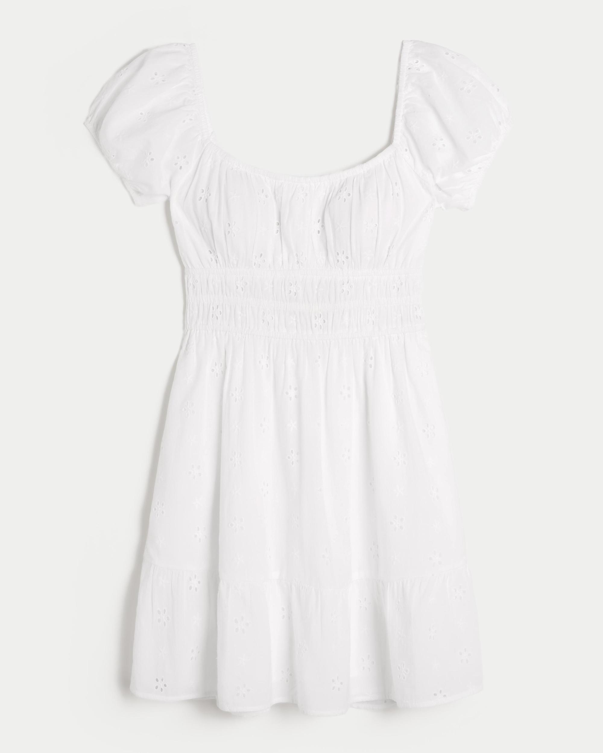 Short-Sleeve Channeled Waist Mini Dress Product Image